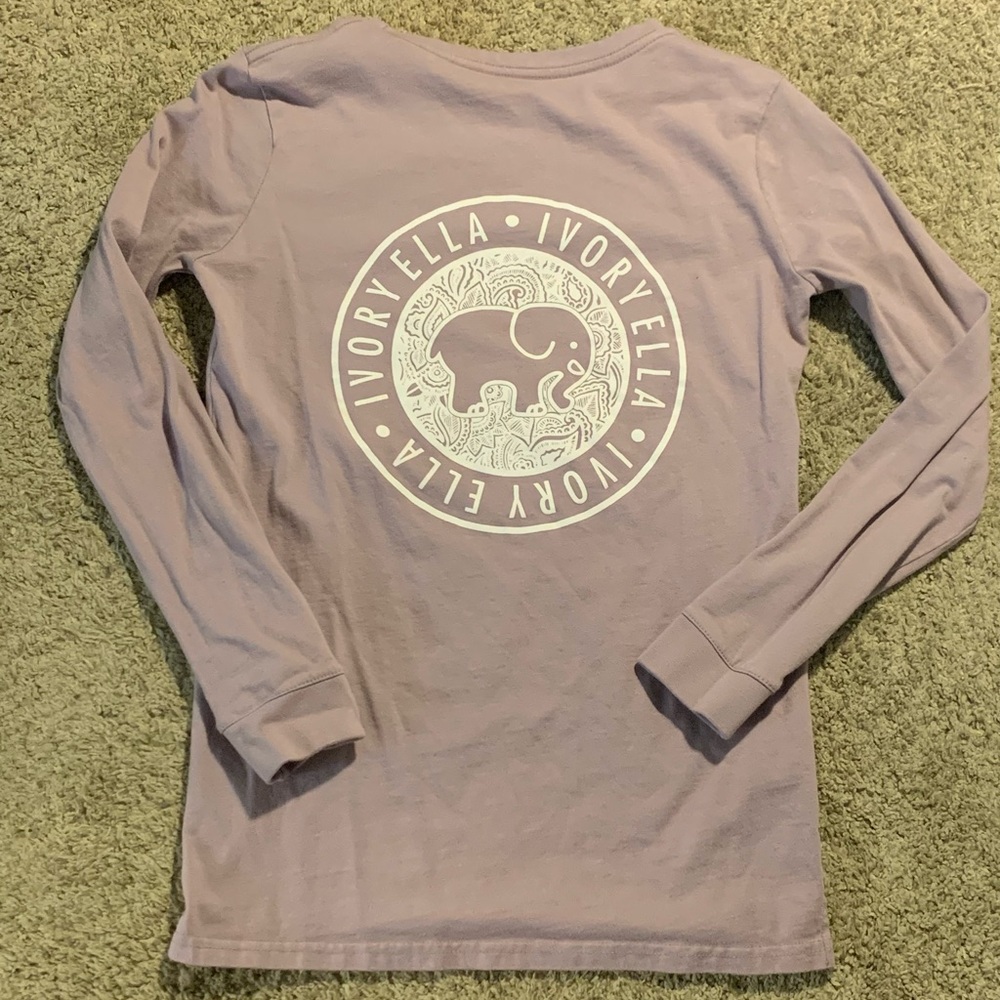 Ivory Ella long sleeve pocket T-shirt